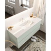 Mondiaz VICA ensemble de meuble de salle de bain - 120cm - meuble sous vasque greey - 2 tiroirs - lavabo denia milieu - 1 trou de robinet - miroir LED - version XL 60cm de haut SW1098095