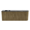 Mondiaz JOYA-DLUX Meuble de salle de bains 111.6cm - arrondi droit couleur Dusk - Vasque FAYE position Gauche Sans trou de robinet couleur Lava. SW1423296