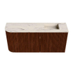 Mondiaz JOYA-DLUX 91.6cm meuble de toilette - arrondi gauche couleur Ruby - Vasque FAYE position Droite 1 trou de robinet couleur Nata. SW1425476