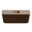 Mondiaz JOYA-DLUX 93.2cm toiletmeubel - ronding links en rechts kleur Walnut - Wastafel FAYE positie Midden 1 kraangat kleur Saba. SW1424688