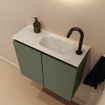 MONDIAZ TURE-DLUX Meuble WC 60cm Army. Lavabo EDEN Opalo position droite. Avec 1 trou de robinet. SW1105220