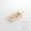 FugaFlow Efficiente Pietra Ensemble lave-mains - 37.5x18.5x9cm - céramique - trou de robinet à droite - robinet lave-mains laiton brossé - bonde - siphon abaissé - beige mat SW1442298