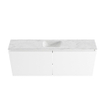 MONDIAZ TURE-DLUX Meuble toilette - 120cm - Talc - EDEN - vasque Opalo - position centrale - sans trou de robinet SW1104141