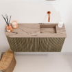 Mondiaz JOYA-DLUX Meuble de salle de bains - 81,6cm - arrondi gauche couleur Dusk - Vasque FAYE position Droite Sans trou de robinet couleur Arena SW1425771