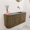Mondiaz JOYA-DLUX 81.6cm toiletmeubel - ronding links kleur Dusk - Wastafel FAYE positie Rechts Zonder kraangat kleur Sombra. SW1426163
