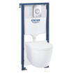Grohe Solido Start Round toiletset diepspoel - rimless - Grohe Solido inbouwreservoir - softclose toiletzitting - bedieningsplaat chroom SW1244473