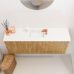 Mondiaz JOYA 100cm toiletmeubel - kleur Oak - Wastafel FAYE positie Midden 1 kraangat kleur Talc. SW1421115