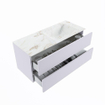 MONDIAZ VICA-DLUX Ensemble meuble de salle de bains - 110cm - meuble bas cale- 2 tiroirs - lavabo encastré cloud à droite - 1 trou de robinet - version haute 60cm - frape SW1089030