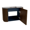 Mondiaz JOYA-DLUX Meuble de salle de bains 63.2cm - arrondi gauche et droite couleur Walnut - Vasque FAYE position Milieu Sans trou de robinet couleur Sombra SW1424771