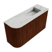 Mondiaz JOYA-DLUX Meuble de toilette 71.6cm - arrondi gauche couleur Ruby - Vasque FAYE position Droite 1 trou de robinet couleur Opalo. SW1423726