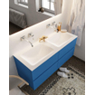 Mondiaz VICA ensemble de meuble de salle de bain - 120cm - meuble sous-vasque jeans - 4 tiroirs - lavabo cloud double - sans trou de robinet version XL 60cm de haut SW1090978