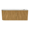 Mondiaz JOYA-DLUX 101.6cm toiletmeubel - ronding links kleur Oak - Wastafel FAYE positie Rechts 1 kraangat kleur Ostra. SW1422241