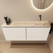 MONDIAZ TURE-DLUX Meuble toilette - 120cm - Talc - EDEN - vasque Frappe - position droite - sans trou de robinet SW1102608