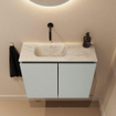 MONDIAZ TURE-DLUX Meuble toilette - 60cm - Greey - EDEN - vasque Ostra - position gauche - sans trou de robinet SW1104884