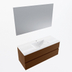 Mondiaz VICA ensemble de meuble de salle de bain - 120cm - meuble sous-vasque reposant - 2 tiroirs - lavabo denia milieu - 1 trou de robinet - couleur Blanc Brillant - miroir LED - version XL 60cm de haut SW1091965