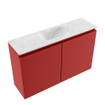 MONDIAZ TURE-DLUX Meuble toilette - 80cm - Fire - EDEN - vasque Opalo - position centrale - 1 trou de robinet SW1104294