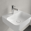 Villeroy & Boch Finion lave-mains 1 trou de robinetterie 43x39cm - ceramic+ sans trop-plein stone white SW209537