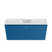 MONDIAZ TURE-DLUX Meuble toilette - 100cm - Jeans - EDEN - vasque Opalo - position centrale - sans trou de robinet SW1104380