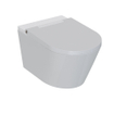 QeramiQ Luma Ensemble WC-douche - réservoir encastré Geberit UP320 - avec châssis Burda - sèche-cheveux - douchette féminine - plaque de commande en inox - boutons ronds - blanc brillant SW1472009