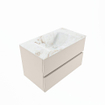 MONDIAZ VICA-DLUX Ensemble meuble de salle de bains - 80cm - meuble bas linen - 2 tiroirs - lavabo encastré cloud central - sans trous de robinet - version haute 60cm - frape SW1088924