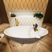 MONDIAZ HOLM Baignoire îlot - 180x85cm - Fumée/talc SW491447