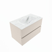 Mondiaz VICA-DLUX ensemble de meuble de salle de bain - 80cm - meuble sous-vasque lin - 2 tiroirs - lavabo encastrée nuage milieu - 1 trou de robinet - version haute 60cm - opalo SW1087946