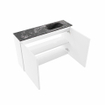 MONDIAZ TURE-DLUX Meuble WC 80 cm Talc. EDEN lavabo Lava position à droite. Avec 1 trou de robinet. SW1103648