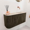 Mondiaz JOYA-DLUX Meuble de toilette 81,6cm - arrondi gauche couleur Shadow - Vasque FAYE position Droite Sans trou de robinet couleur Frappe. SW1422715