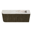 Mondiaz JOYA-DLUX Meuble de salle de bains 101,6cm - arrondi gauche couleur Shadow - Vasque FAYE position Droite 1 trou de robinet couleur Frappe SW1422736