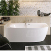 Zeza Cheb Baignoire semi-îlot angle gauche 170x80cm acryllique avec pieds et siphon Blanc brillant SW647689