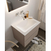 Mondiaz VICA ensemble de meuble de salle de bain - 60cm - meuble sous-vasque fumée - 2 tiroirs - lavabo nuage milieu - sans trou de robinet version XL 60cm haut SW1089781