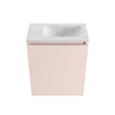 MONDIAZ TURE-DLUX Meuble de toilette 40 cm Rosee. EDEN vasque Opalo position droite. Avec 1 trou de robinet. SW1104487