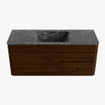 Mondiaz CIRO-DLUX Meuble de salle de bains - 120x45x50cm - Vasque solid surface Lava - 1 vasque au centre - 1 trou de robinet - 2 tiroirs - Noyer SW1530173
