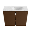 MONDIAZ TURE-DLUX Meuble de toilettes 60cm Rust. EDEN lavabo Opalo position droite. Sans trou de robinet. SW1104547