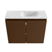 MONDIAZ TURE-DLUX Meuble toilette - 60cm - Rust - EDEN - vasque Opalo - position droite - sans trou de robinet SW1104547