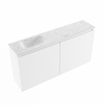 MONDIAZ TURE-DLUX Meuble toilette - 100cm - Talc - EDEN - vasque Opalo - position gauche - sans trou de robinet SW1104142