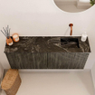 Mondiaz JOYA-DLUX Meuble de salle de bains 100cm - couleur Shadow - Vasque FAYE position Droite Sans trou de robinet couleur Lava SW1422835