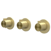 IVY Tribe Partie de finition - pour thermostat encastrable - 3 robinets d'arrêt - symétrie - rosaces rondes - inox 316 - Or mat brossé PVD SW1030963