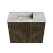 Mondiaz JOYA-DLUX 50cm toiletmeubel - kleur Shadow - Wastafel FAYE positie Links 1 kraangat kleur Glace. SW1422772
