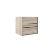 Saniclass Prime Essential Ensemble meuble de salle de bains - 60x55x46cm - 1 vasque rectangulaire blanche - 1 trou de robinet - 2 tiroirs - miroir rectangulaire - chêne clair SW924993