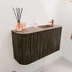 Mondiaz JOYA-DLUX 71.6cm toiletmeubel - ronding links kleur Shadow - Wastafel FAYE positie Rechts 1 kraangat kleur Arena. SW1424834