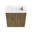 Mondiaz JOYA 40cm toiletmeubel - kleur Dusk - Wastafel FAYE positie Rechts Zonder kraangat kleur Talc. SW1421565