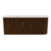 Mondiaz JOYA-DLUX 101.6cm meuble de toilette - arrondi droit couleur Noyer - Vasque FAYE position Gauche Sans trou de robinet couleur Nata SW1424530