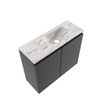 MONDIAZ TURE-DLUX meuble de toilettes 60cm Dark Grey. EDEN lavabo Glace position droite. Avec 1 trou de robinet. SW1103231