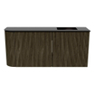 Mondiaz JOYA 91.6cm toiletmeubel - ronding links kleur Shadow - Wastafel FAYE positie Rechts 1 kraangat kleur Urban. SW1421575