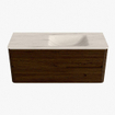 Mondiaz CIRO-DLUX Badkamermeubelset - 120x45x50cm - Solid surface wastafel Meli - 1 wasbak Rechts - 1 kraangat - 2 lades - Walnut SW1530483
