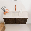 Mondiaz JOYA-DLUX 70cm toiletmeubel - kleur Walnut - Wastafel FAYE positie Midden Zonder kraangat kleur Ostra. SW1422616