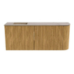Mondiaz JOYA-DLUX Meuble de toilette 101,6 cm - arrondi droit couleur Chêne - Vasque FAYE position Gauche 1 trou de robinet couleur Arena. SW1423927