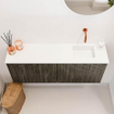 Mondiaz JOYA 100cm meuble de salle de bains - couleur Shadow - Vasque FAYE position Droite Sans trou de robinet couleur Talc SW1421437