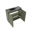 MONDIAZ TURE-DLUX Meuble toilette - 60cm - Army - EDEN - vasque Lava - position gauche - sans trou de robinet SW1103685